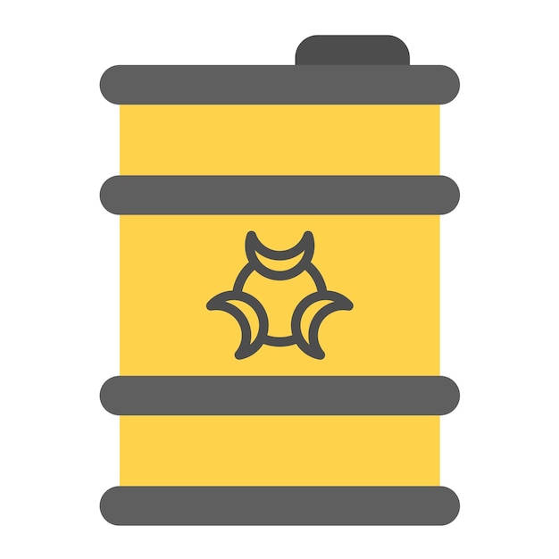 Estilo de ilustración del vector de residuos nucleares