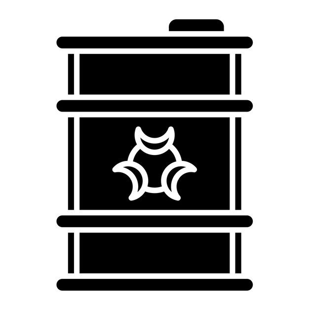 Estilo de ilustración del vector de residuos nucleares