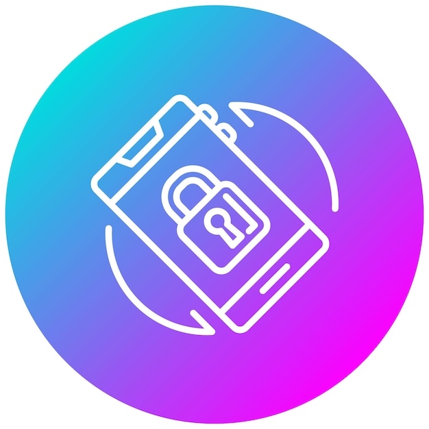 Estilo de ilustración del vector de rotación de bloqueo de la pantalla