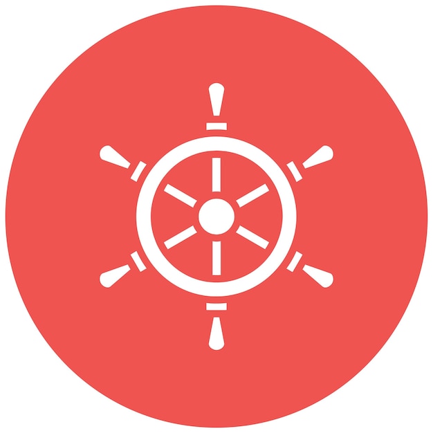Estilo de ilustración del vector de la rueda náutica