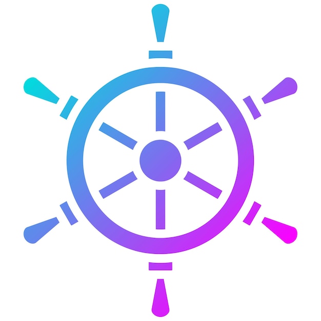 Estilo de ilustración del vector de la rueda náutica