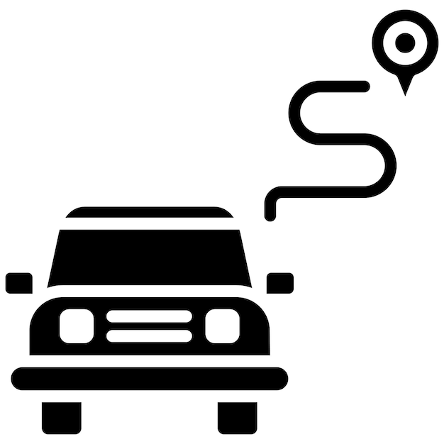 Estilo de ilustración del vector de la ruta de conducción