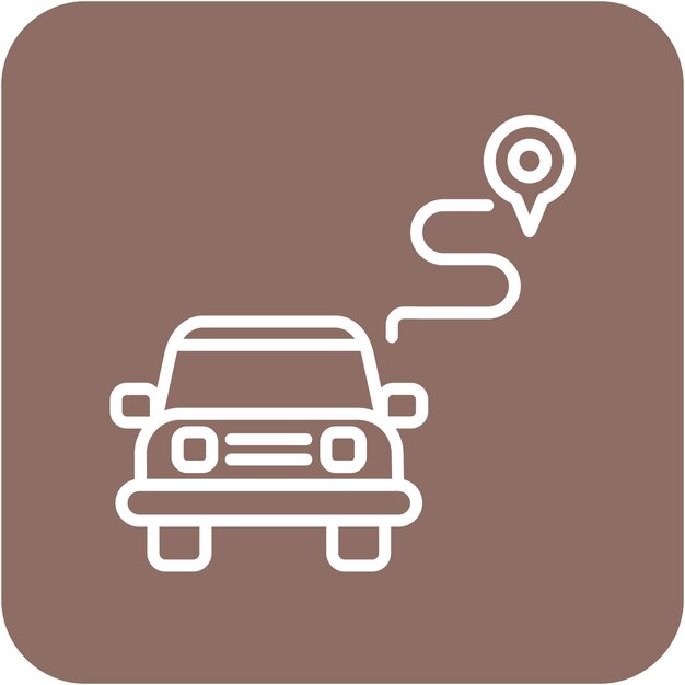 Estilo de ilustración del vector de la ruta de conducción