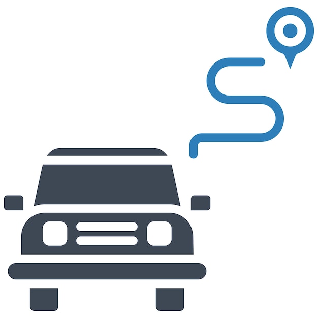 Estilo de ilustración del vector de la ruta de conducción