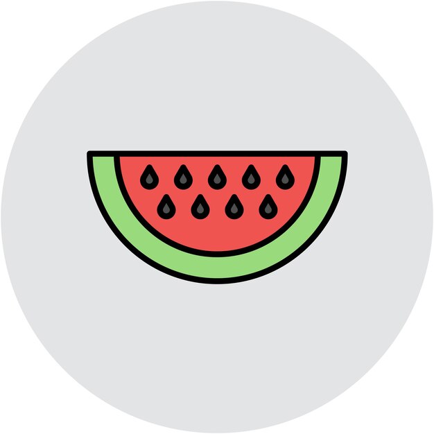 Estilo de la ilustración del vector de la sandía