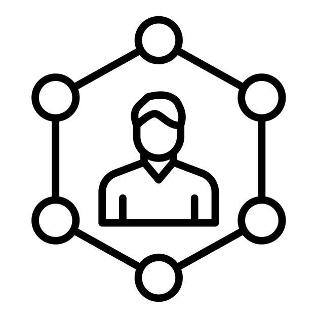 Estilo de ilustración del vector de segmentación de la red