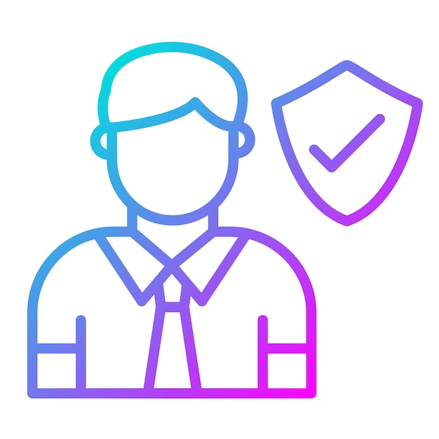 Estilo de ilustración del vector de seguros del empleado