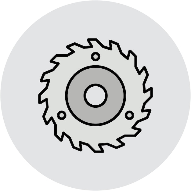 Estilo de la ilustración del vector de la sierra circular