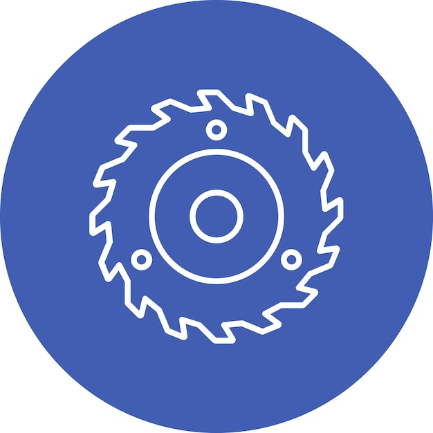 Estilo de la ilustración del vector de la sierra circular