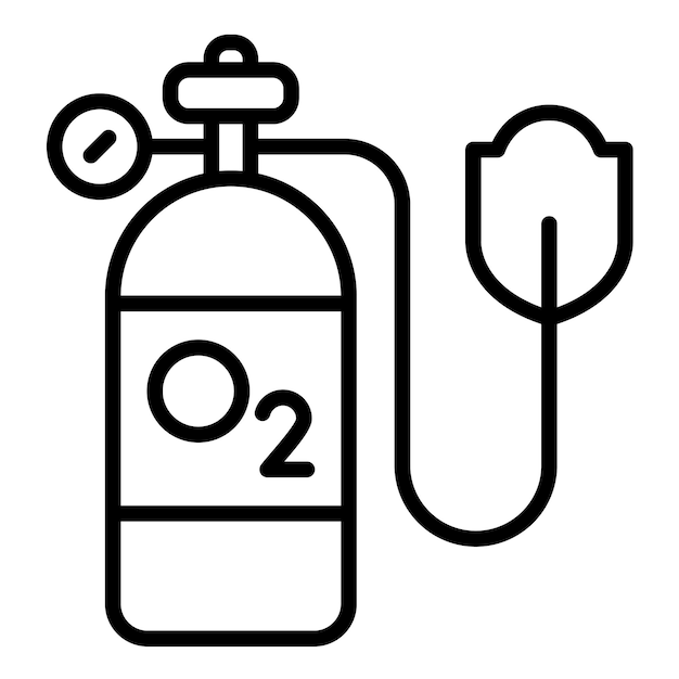 Estilo de ilustración del vector del tanque de oxígeno