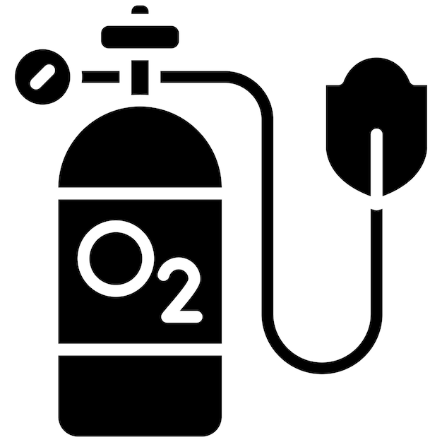 Estilo de ilustración del vector del tanque de oxígeno