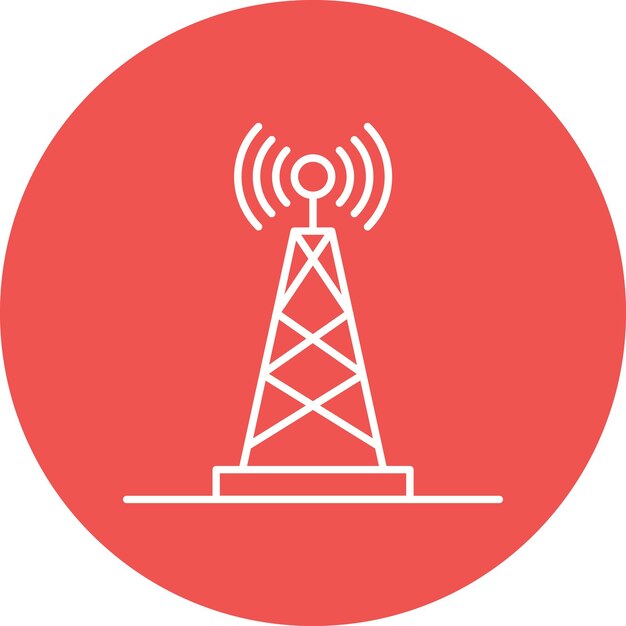 Estilo de ilustración del vector de telecomunicaciones
