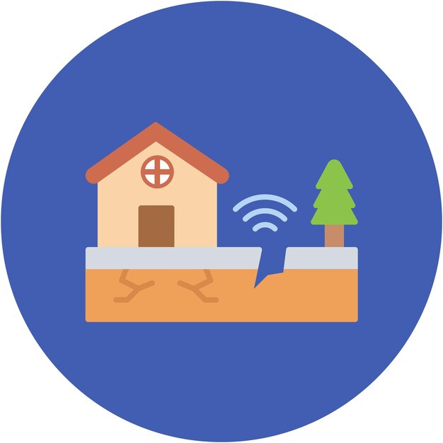 Estilo de ilustración del vector del terremoto