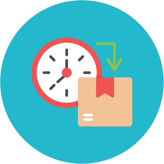 Estilo de ilustración del vector de tiempo de entrega