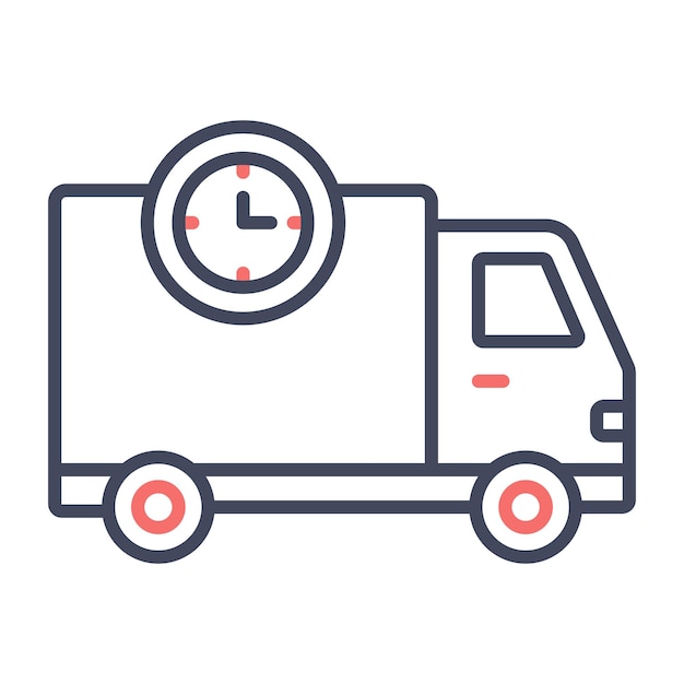 Estilo de ilustración del vector de tiempo de entrega