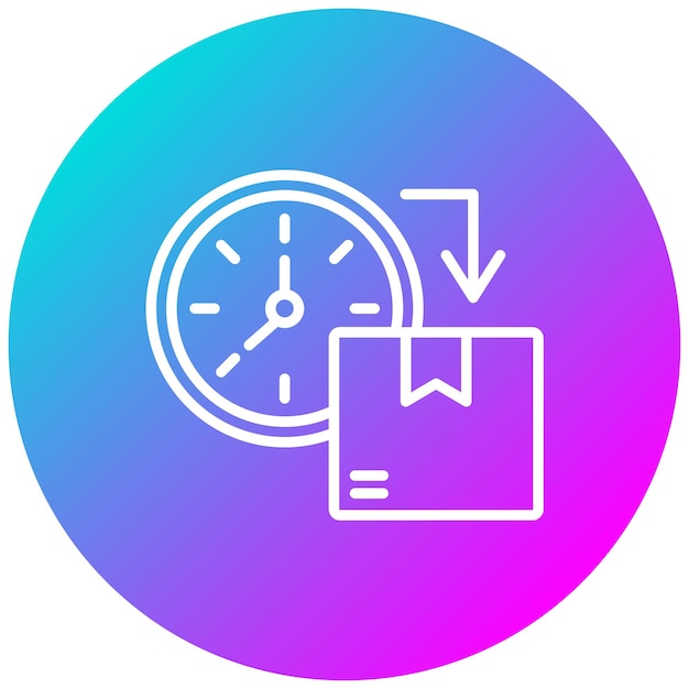 Estilo de ilustración del vector de tiempo de entrega