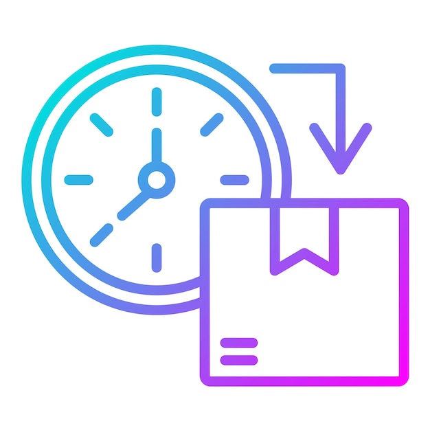 Estilo de ilustración del vector de tiempo de entrega