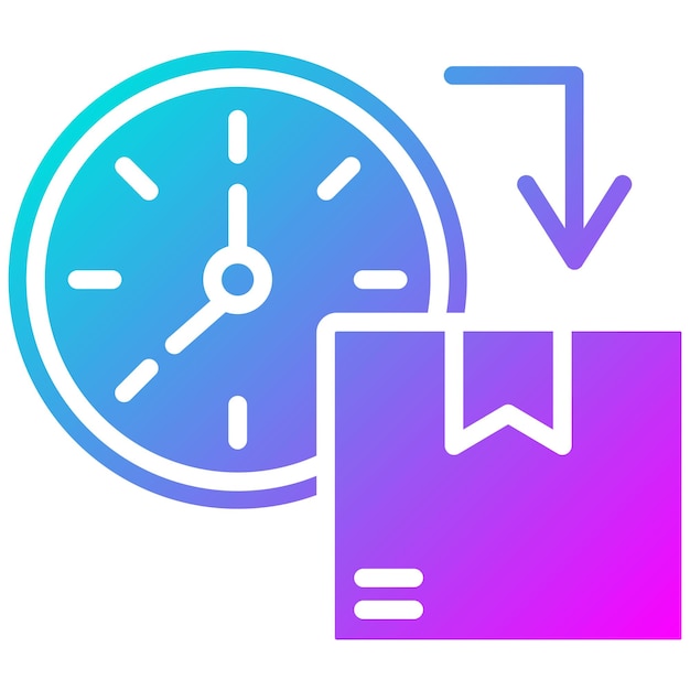 Estilo de ilustración del vector de tiempo de entrega