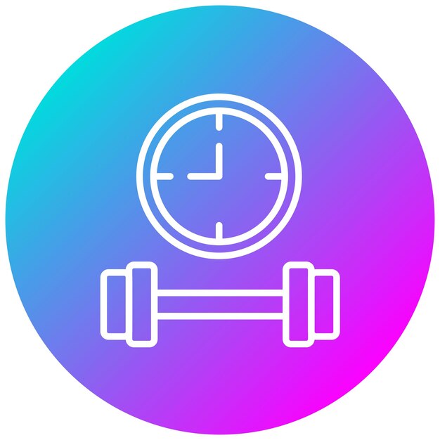 Estilo de ilustración del vector de tiempo del gimnasio