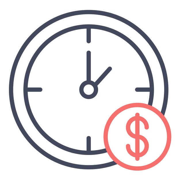 Estilo de ilustración del vector de tiempo de pago