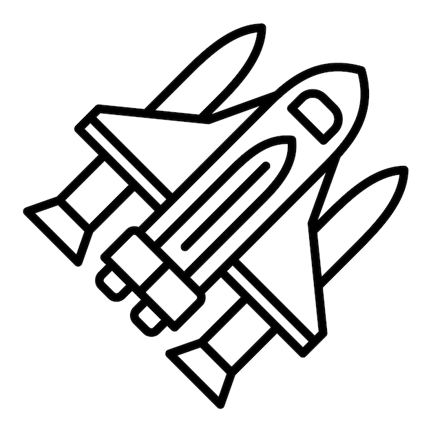 Estilo de ilustración del vector del transbordador espacial