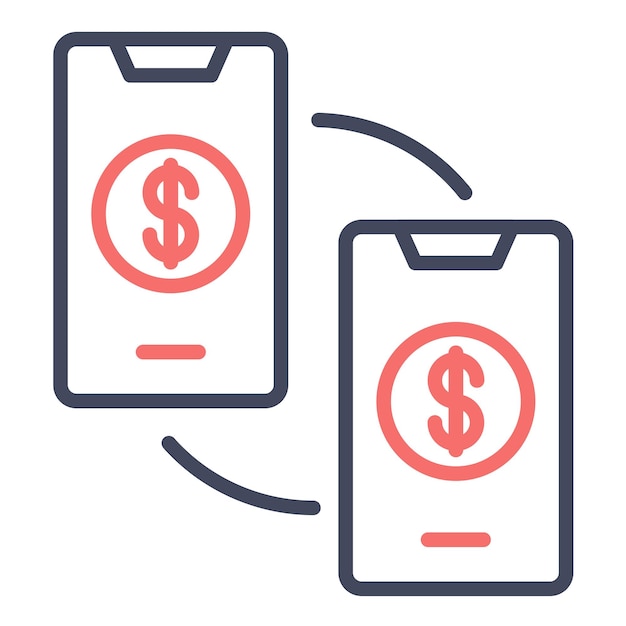 Estilo de la ilustración del vector de transferencia de dinero