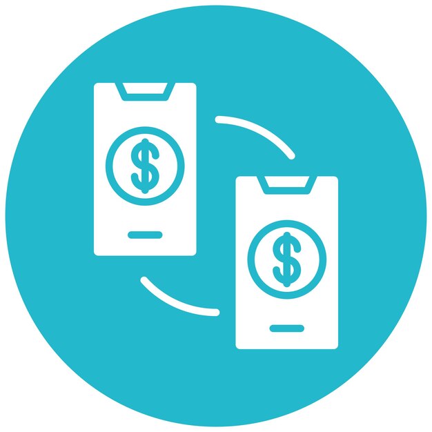 Estilo de la ilustración del vector de transferencia de dinero