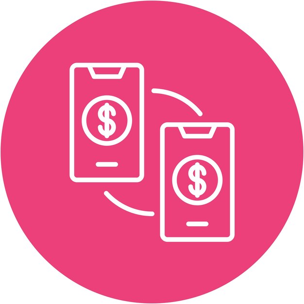 Estilo de la ilustración del vector de transferencia de dinero