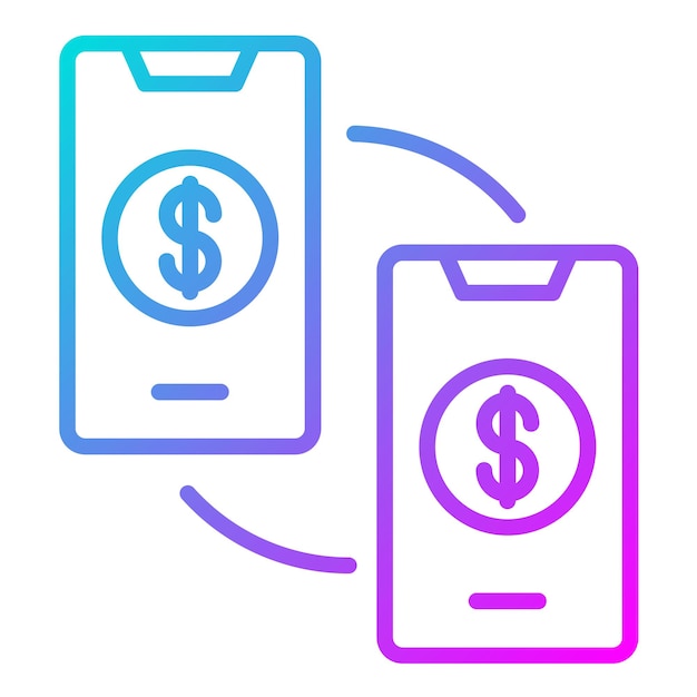 Estilo de la ilustración del vector de transferencia de dinero