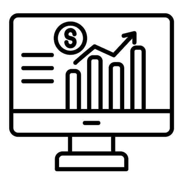 Estilo de la ilustración del vector de ventas de monitoreo