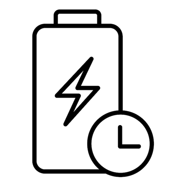 Estilo de ilustración del vector de vida de la batería