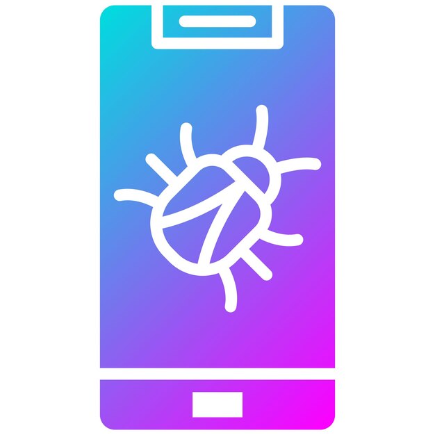 Estilo de ilustración del vector de virus móvil