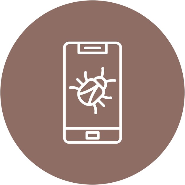 Estilo de ilustración del vector de virus móvil