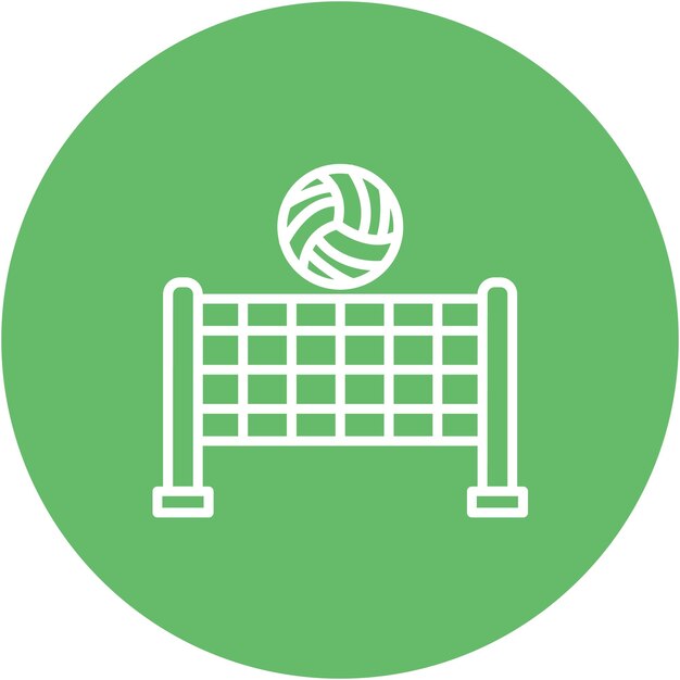 Estilo de ilustración del vector de voleibol