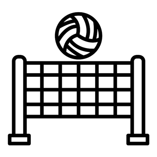 Estilo de ilustración del vector de voleibol