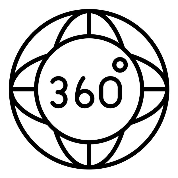 Estilo de ilustración vectorial de 360 grados