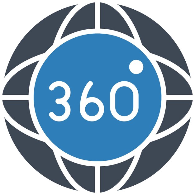 Estilo de ilustración vectorial de 360 grados