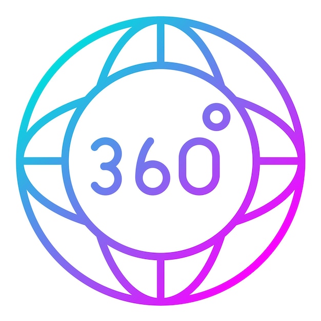 Estilo de ilustración vectorial de 360 grados