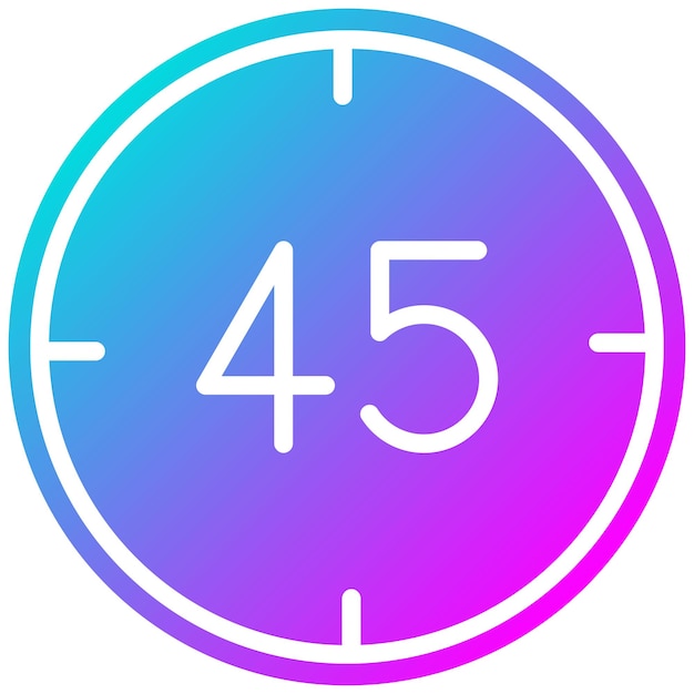 Estilo de ilustración vectorial de 45 minutos