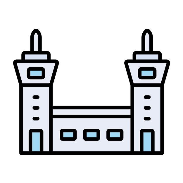 Estilo de ilustración vectorial del aeropuerto