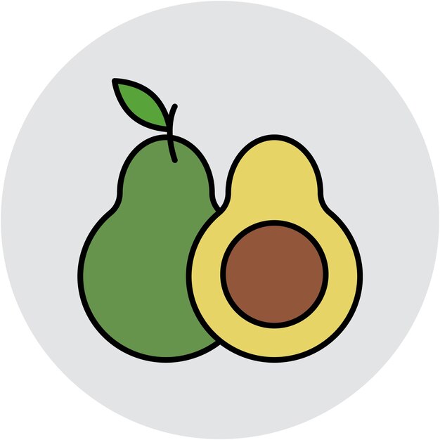 Estilo de ilustración vectorial del aguacate