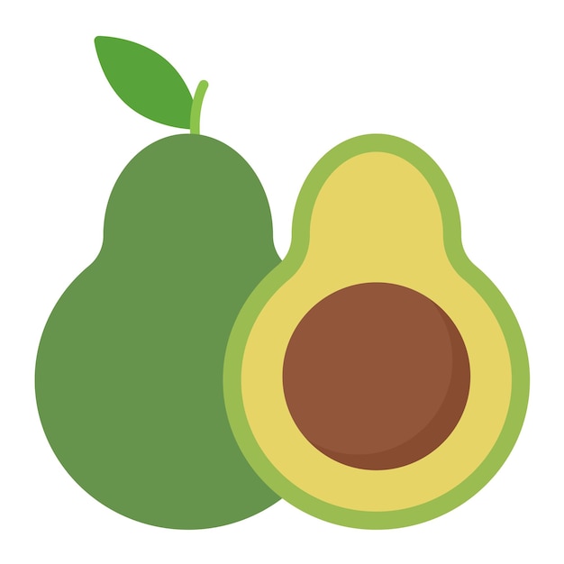 Estilo de ilustración vectorial del aguacate