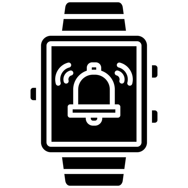 Estilo de la ilustración vectorial de la alarma del reloj inteligente