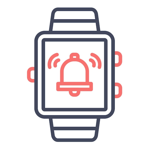 Estilo de la ilustración vectorial de la alarma del reloj inteligente