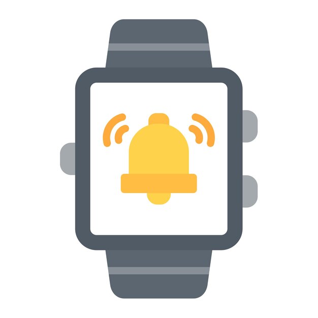 Estilo de la ilustración vectorial de la alarma del reloj inteligente