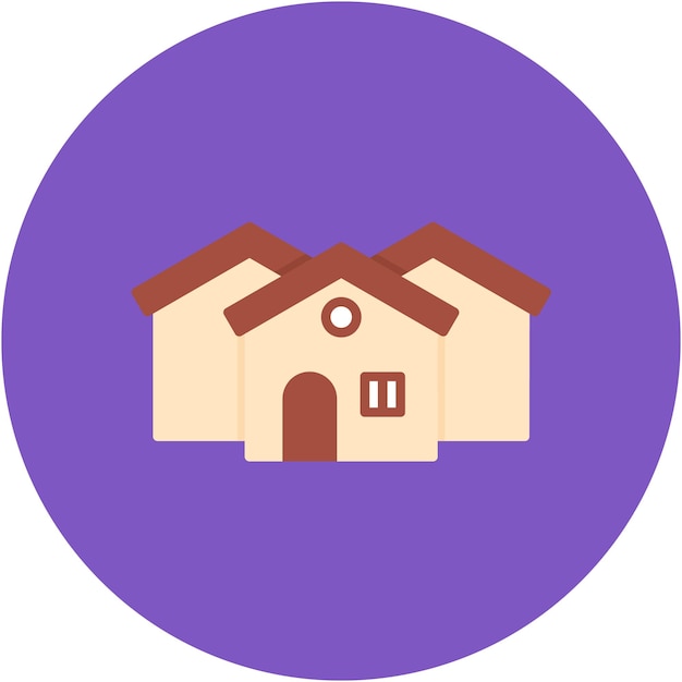 Estilo de ilustración vectorial de la aldea