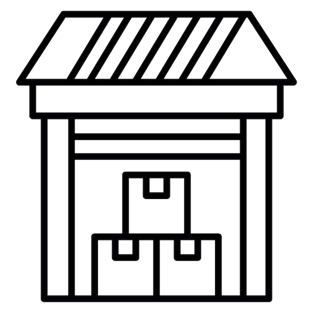 Estilo de ilustración vectorial del almacén