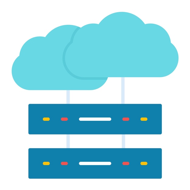 Vector estilo de ilustración vectorial de almacenamiento en la nube