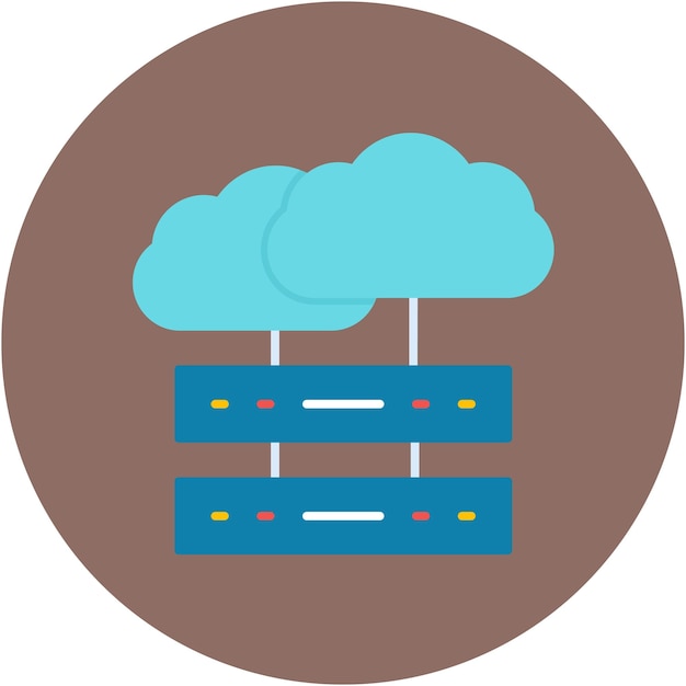 Estilo de ilustración vectorial de almacenamiento en la nube