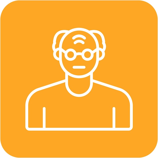Estilo de ilustración vectorial del anciano